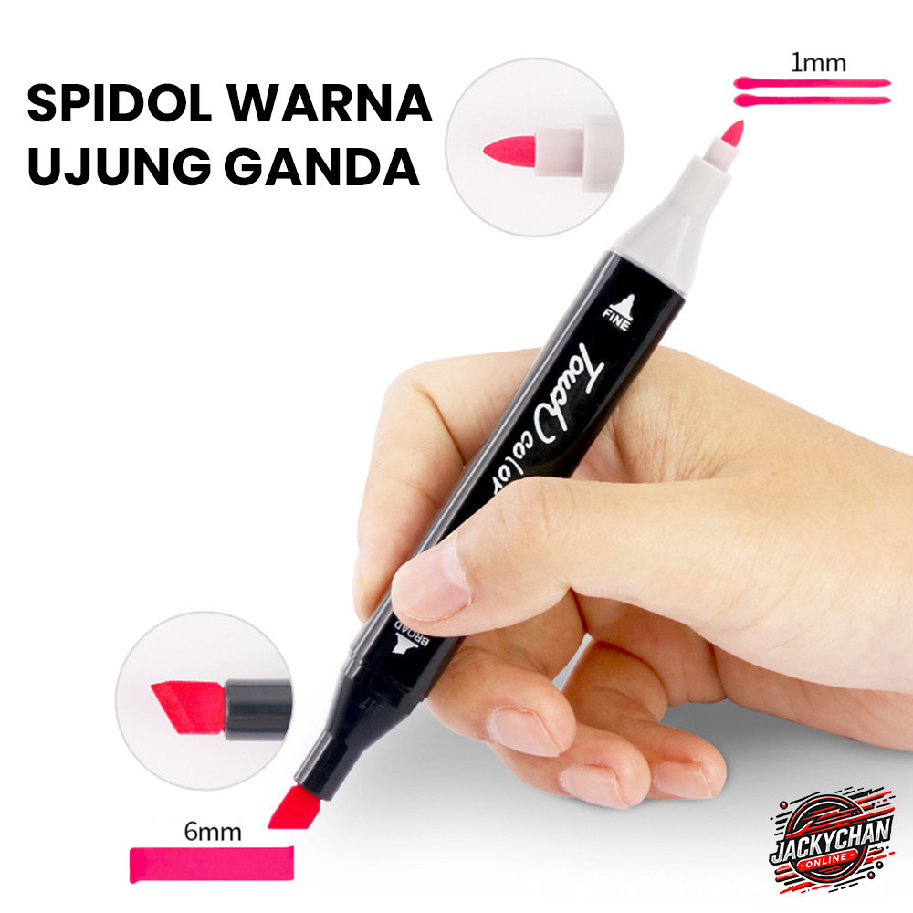 

JC Spidol warna ujung ganda color water based double tip marker