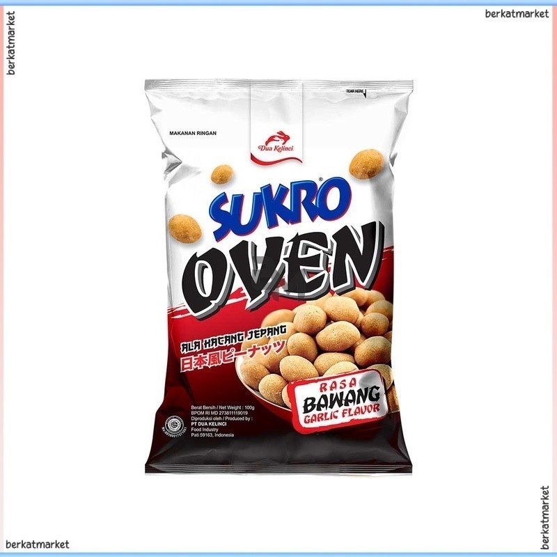 

KACANG SUKRO DUA KELINCI SUKRO OVEN RASA BAWANG 100G KACANG OVEN SUKRO