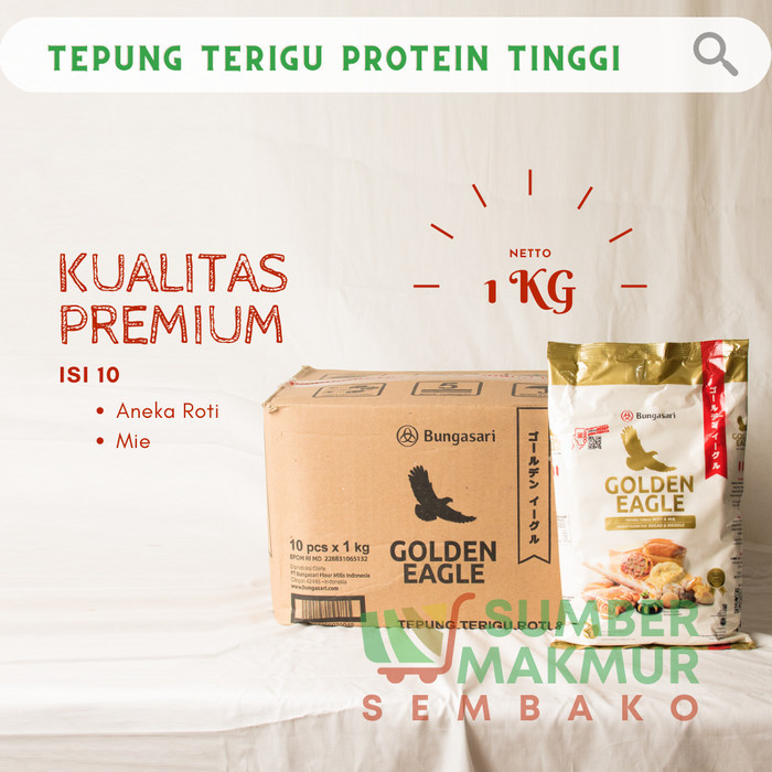 

TERJUAL TEPUNG TERIGU GOLDEN EAGLE KEMASAN 1 KG DUS - Kargo
