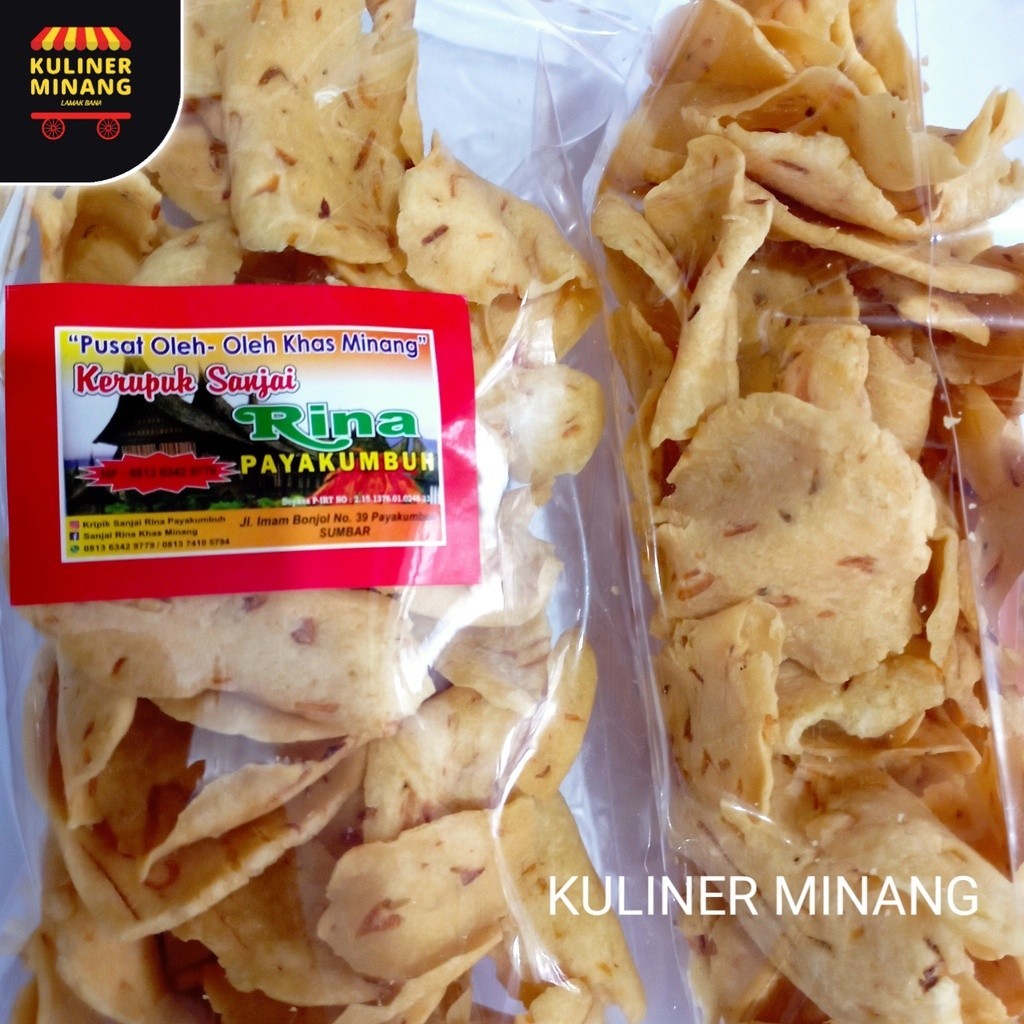 

Kuliner Minang Kerupuk Kue Bawang iris Rina Oleh-Oleh Cemilan Makanan Khas Payakumbuh Padang Asli 250g Jajanan Snack Kabau AX00