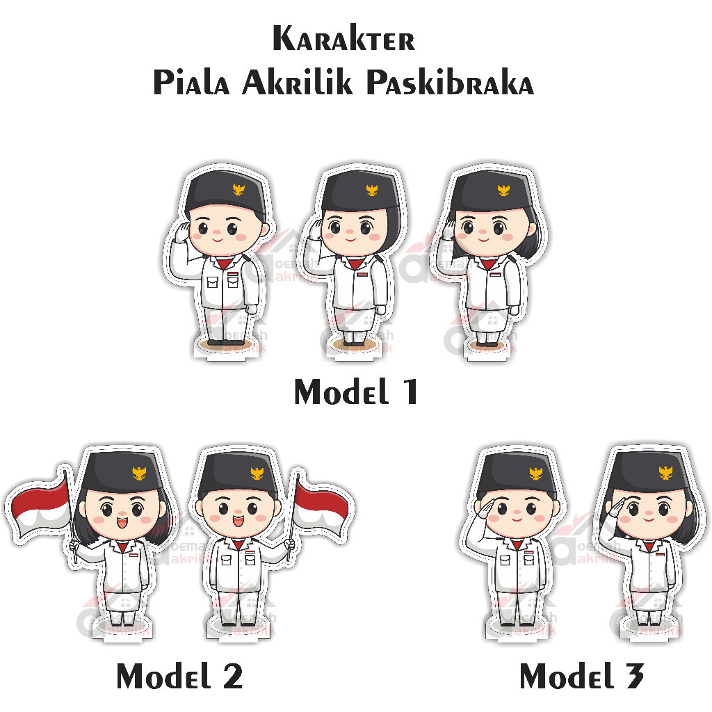 Figur Atasan Piala AKrilik Paskibraka/Piala PHBN