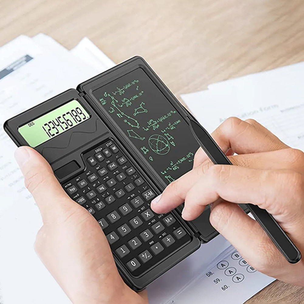 

Folding Scientific Calculator Solar/Battery Dual Powered Scientific Calculator With Writing Tabletfor Students Teacher Engineer