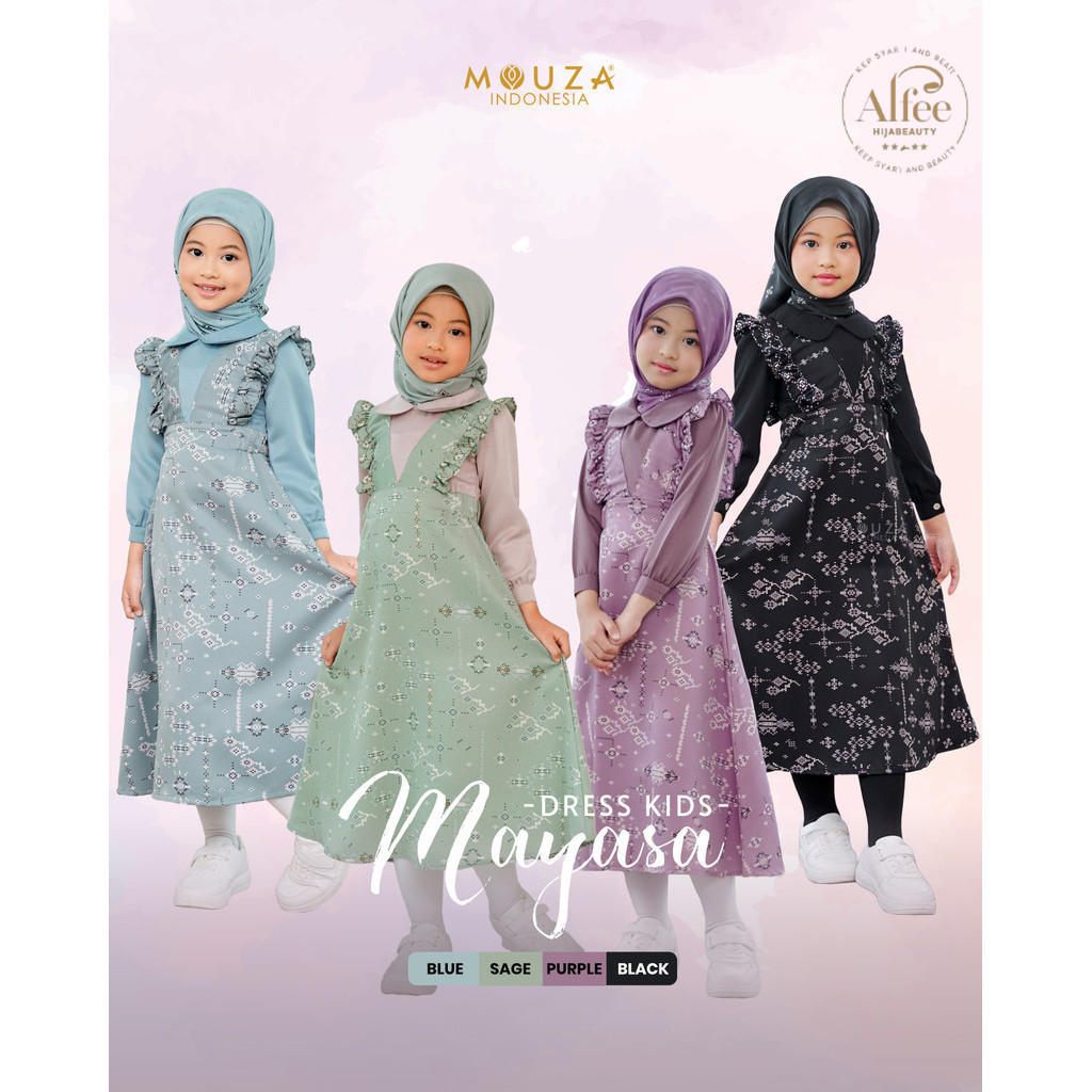 Sarimbit Hamas Mayasa / Mayasa Dress Kids One Set Hijab -  Gamis Anak Lebaran Kondangan Bahan Maxmar