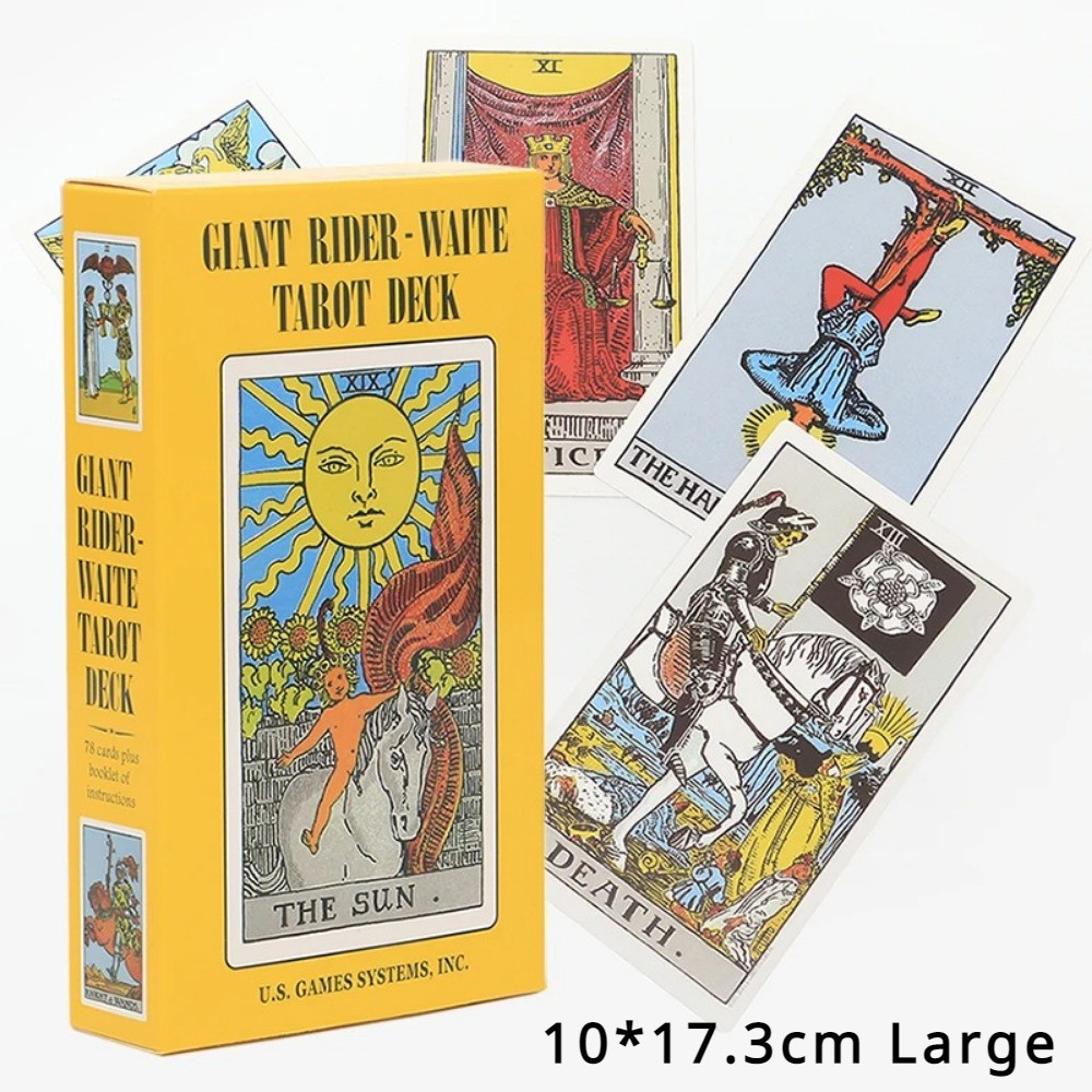 

10*17.3cm Large Classic Rider Waite Tarot Deck 78 Pcs Cards with Guidebook for Beginners