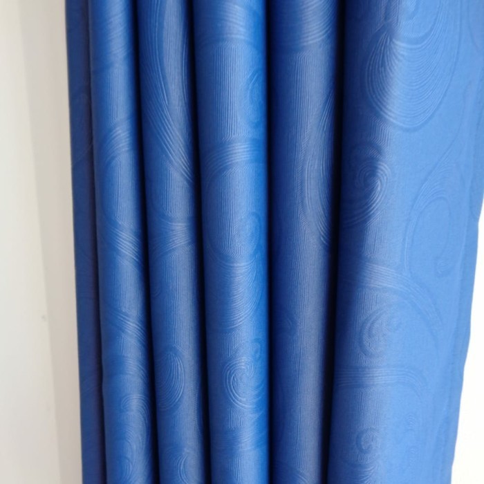 [PROMO NEW ] gorden jendela kaca minimalis hordeng blackout polos biru navy - Biru navy, Tinggi 150c
