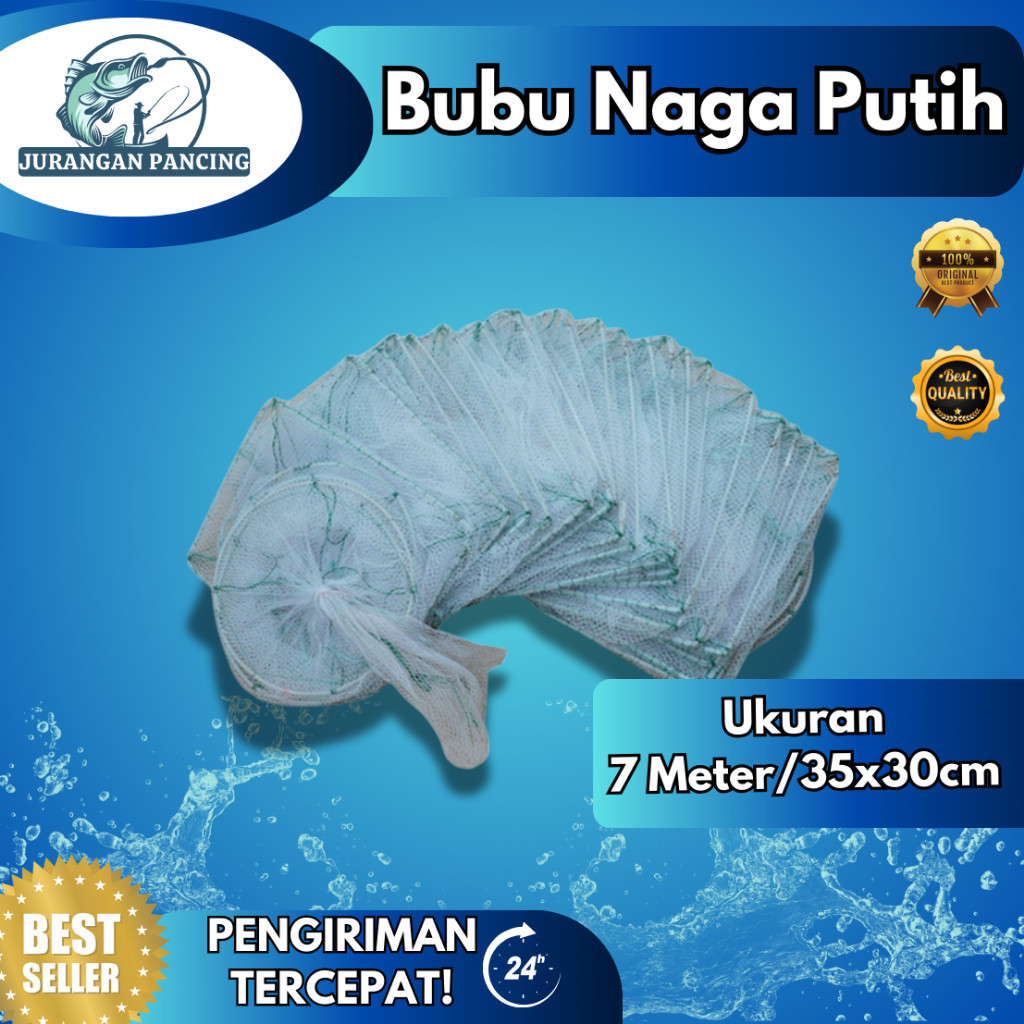 Bubu naga 7 meter / Bubu Naga Putih 7m 35x30cm - 3/8" 4 RING
