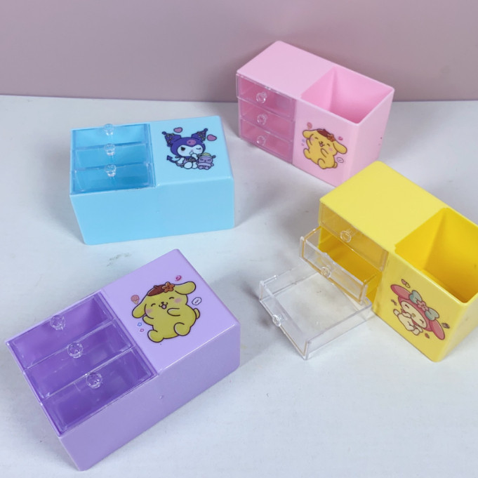 Berkualitas Osm - 6401 Laci Kecil Motif Karakter Lucu / Laci Mini 3 Tingkat / Rak Kecil Lucu Motif