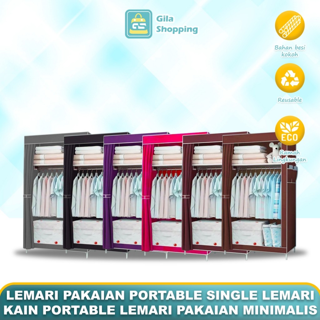Lemari Pakaian Portable Single Lemari Kain Portable Lemari Pakaian Minimalis 5408