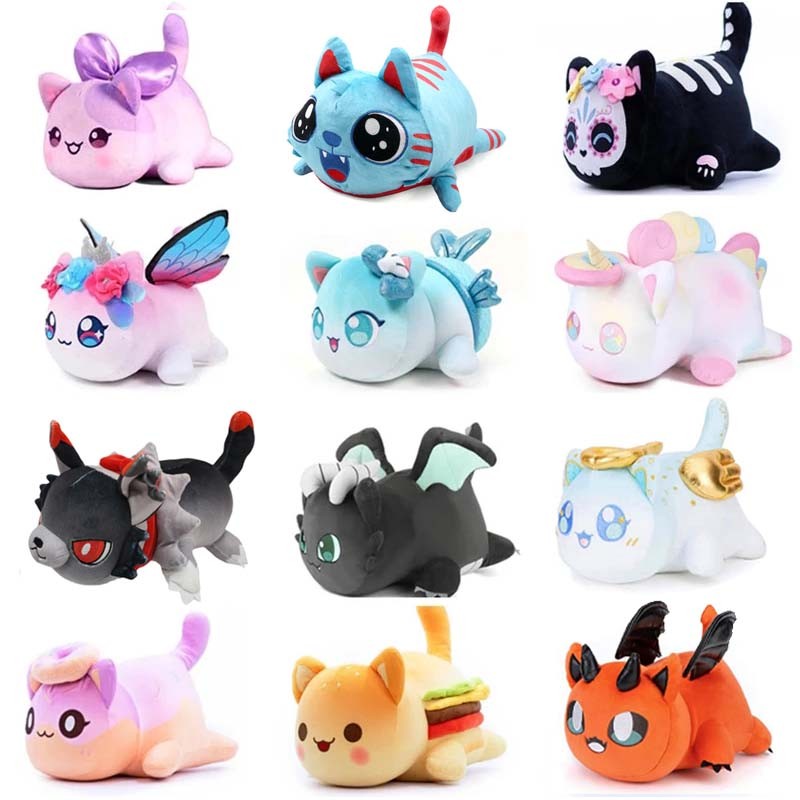 

Aphmau Meows Cat Plush Toy Soft Meemeow Stuffed Donut Cat Plushes Kawaii French Fry Cheeseburger Food Plush Doll Christmas Gifts