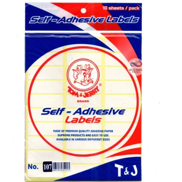 

Label Tom & Jerry No. 107 Per Pack isi 10 Lembar