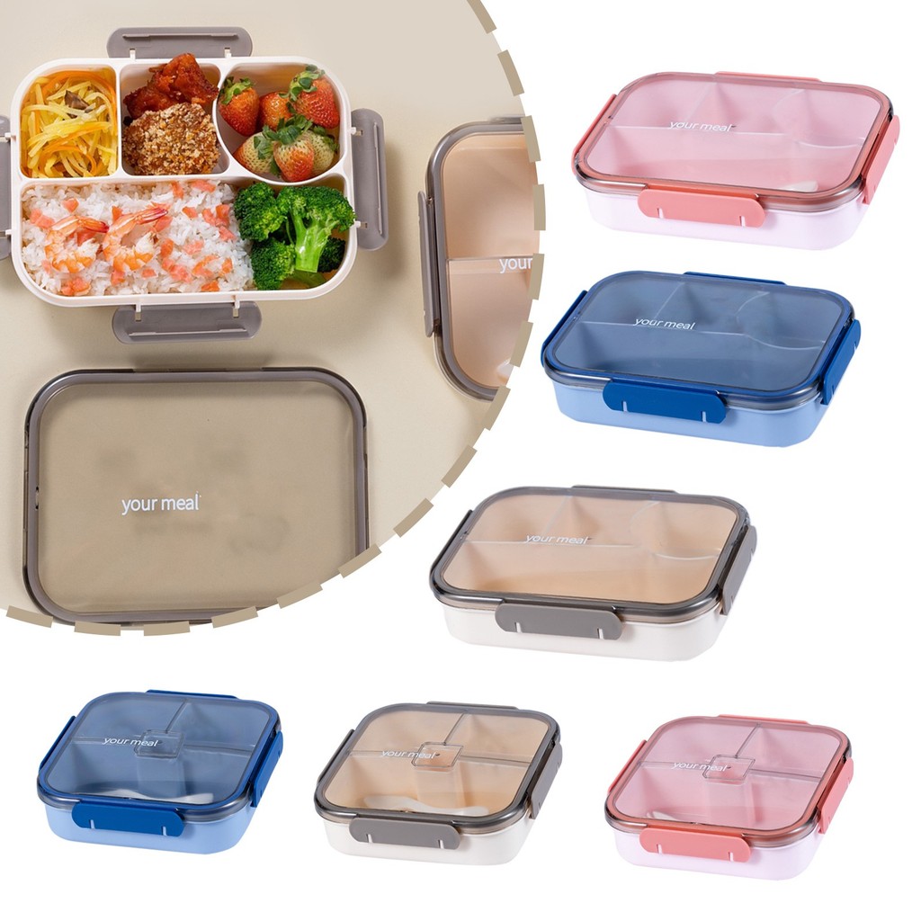 Microwavable Plastic Crisper Lunch Box Sealed Multi-compartment Bento Box Portable Student Lunch Box