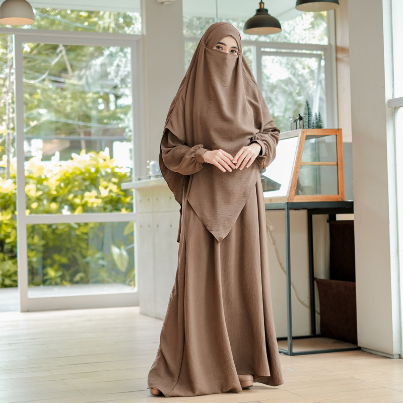 Ashiya Dres Syari French Khimar Gamis -->SANJAYA COLECTION