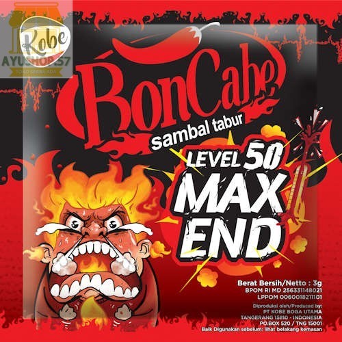 

Kobe BonCabe Original Level 50 Max End Sambal Tabur [3 g x 24 Sachet] - AYUSHOP57