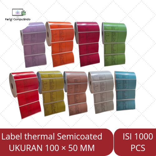 

Dck Label Thermal Warna 100 50 mm / Isi 1000 / 1 Roll - Biru Muda