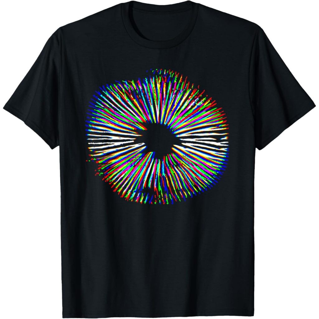 Baju Kaos Psychedelic Mushroom Spore Print Mushroom Magic Present T-Shirt