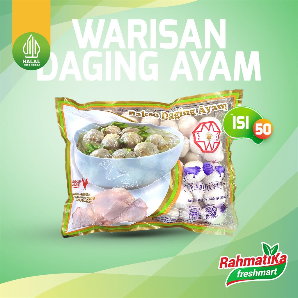 

Bakso Warisan319 Daging Ayam 600g Isi 50