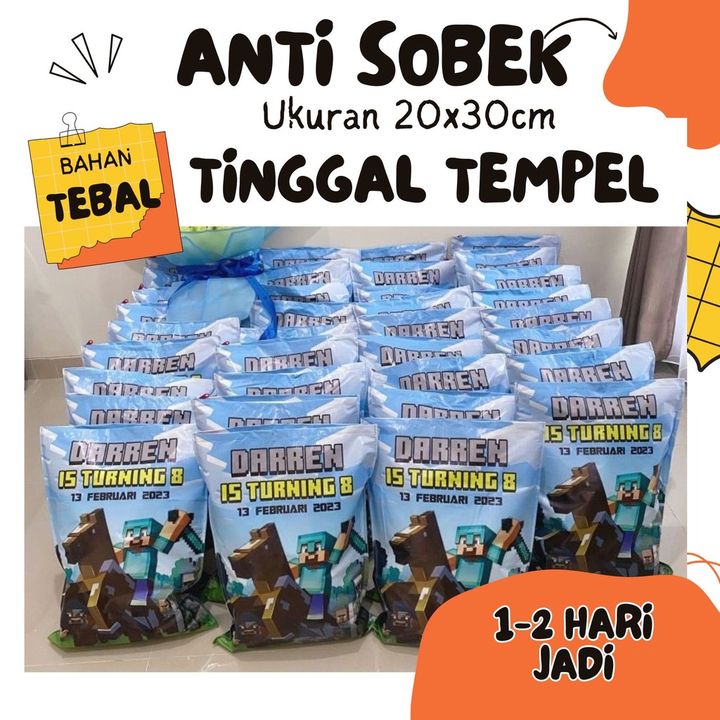 

Pouch Snack Ulang Tahun Anak 20x30cm Kantong Souvenir Ulang Tahun Anak Bingkisan Birthday Anak