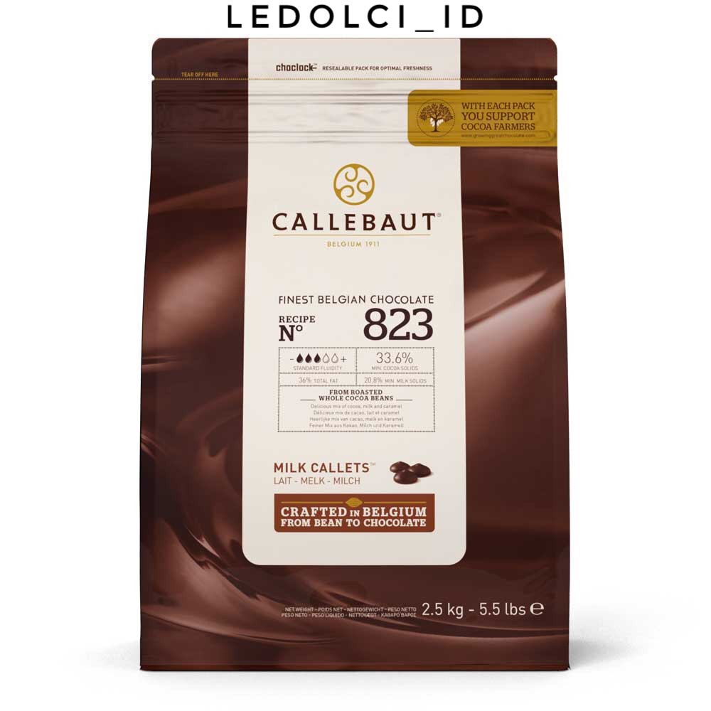 

CALLEBAUT MILK 823 & DARK 811 CHOCOLATE COUVERTURE KEMASAN 250 GR