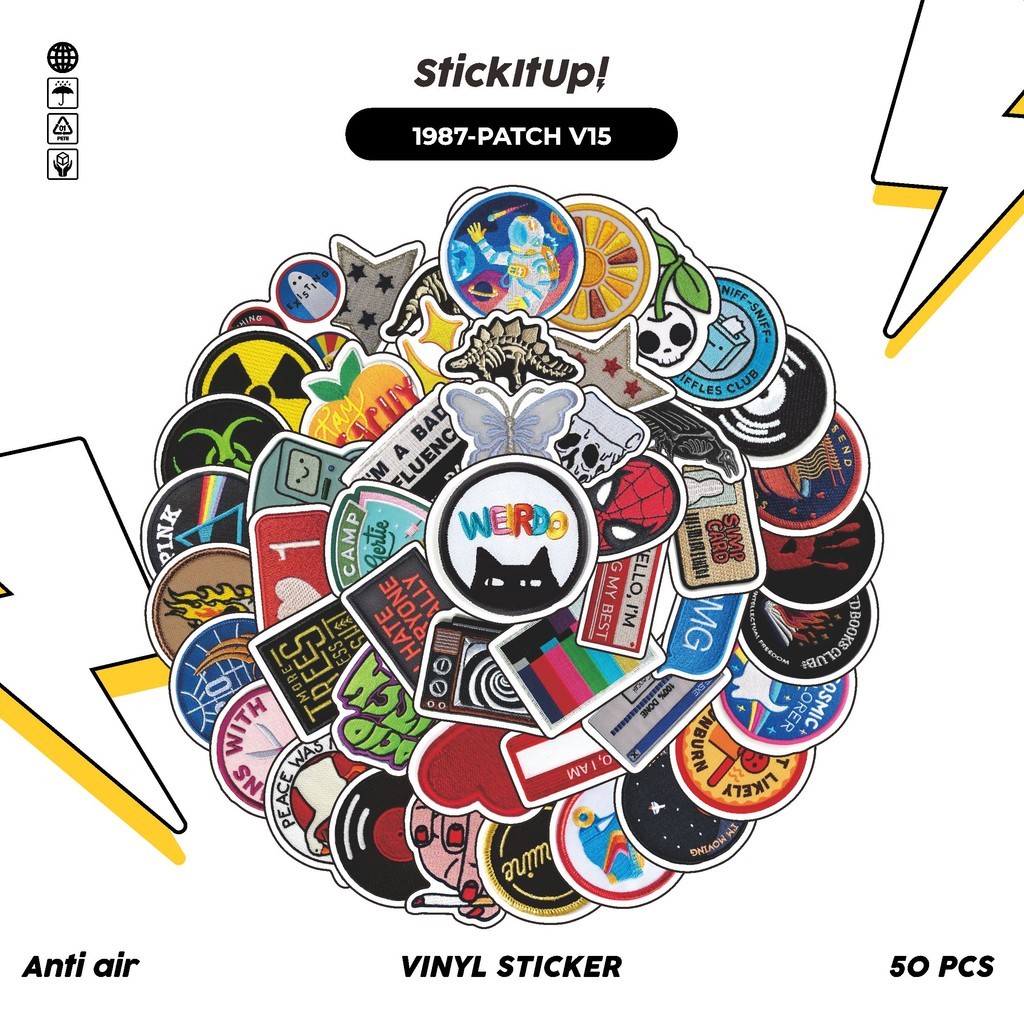 

COD✨ 50 Pcs Stiker PATCH V15 Lucu Anti Air Untuk Dekorasi Notebook Sepeda Skateboard Handphone DIY
