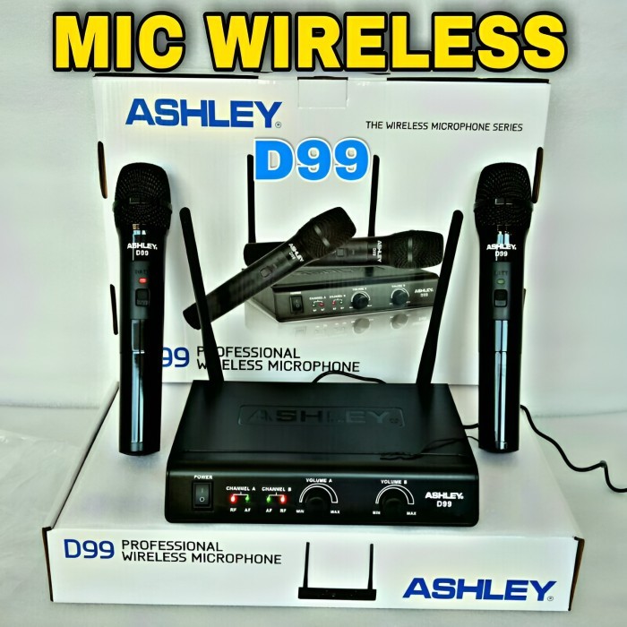 Mic Wireless ASHLEY D99 / Microphone Ashley D 99 2Mic Original