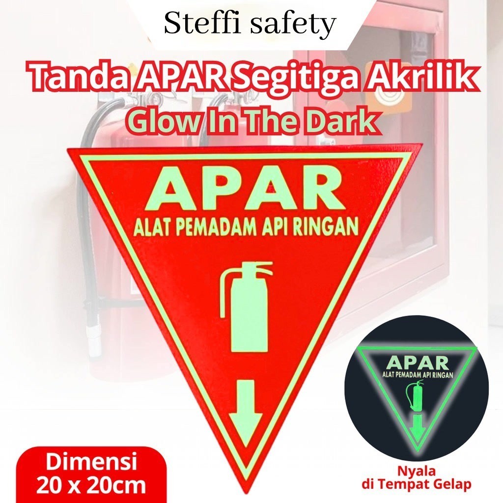 

Tanda APAR Segitiga Reflective Sign APAR 20x20cm Akrilik Reflekrif Nyala Saat Terkena Lampu / Glow In The Dark Terlaris