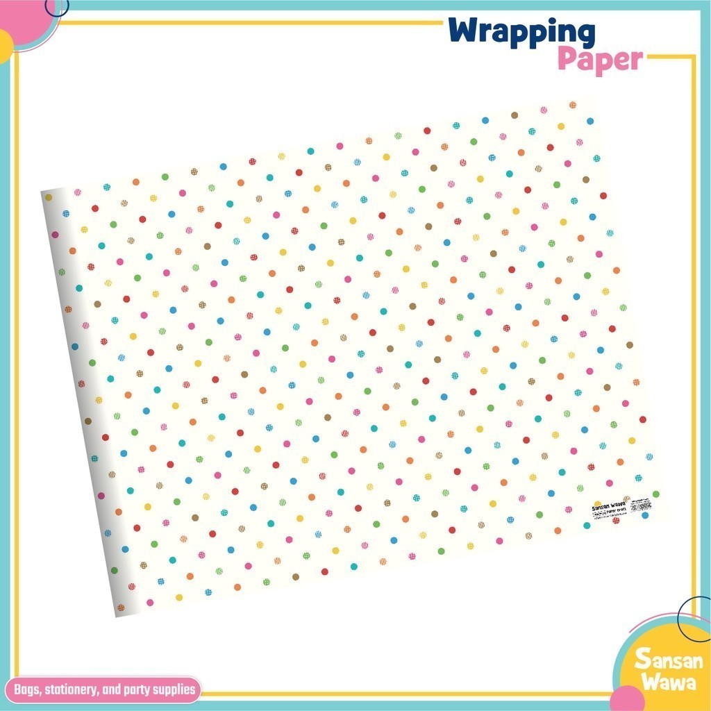 

Kertas Kado Sansan Wawa - Motif Polkadot Isi 5 Pcs / Motif