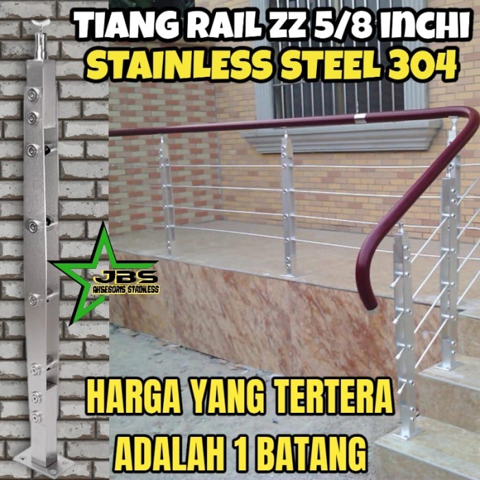 SA99 Tiang Ralling stainless 304 pipa 5/8" inchi