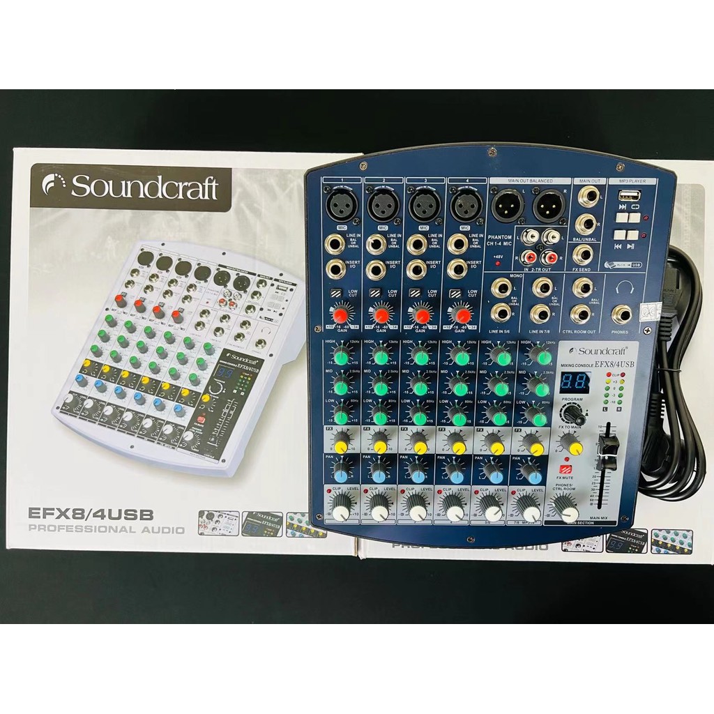MIXER AUDIO  SOUNDCRAFT EFX8/4USB HITAM / EFX8 4USB /efx8 4usb ( 8CHANNEL )