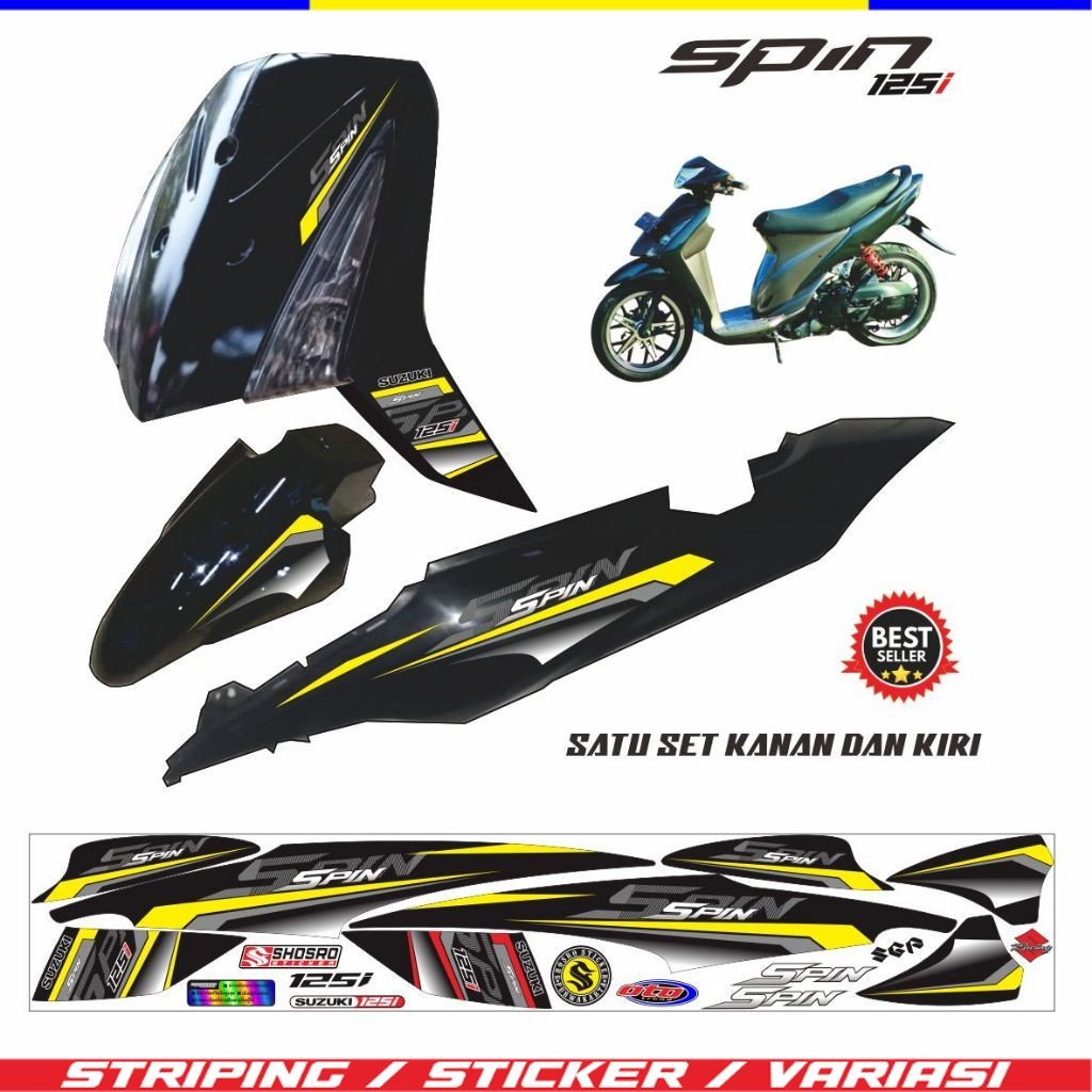 STIKER TERBARU STRIPING SPIN 125 SR / STIKER SPIN 125 / SR / SPIN / STIKER / STICKER / STRIPING