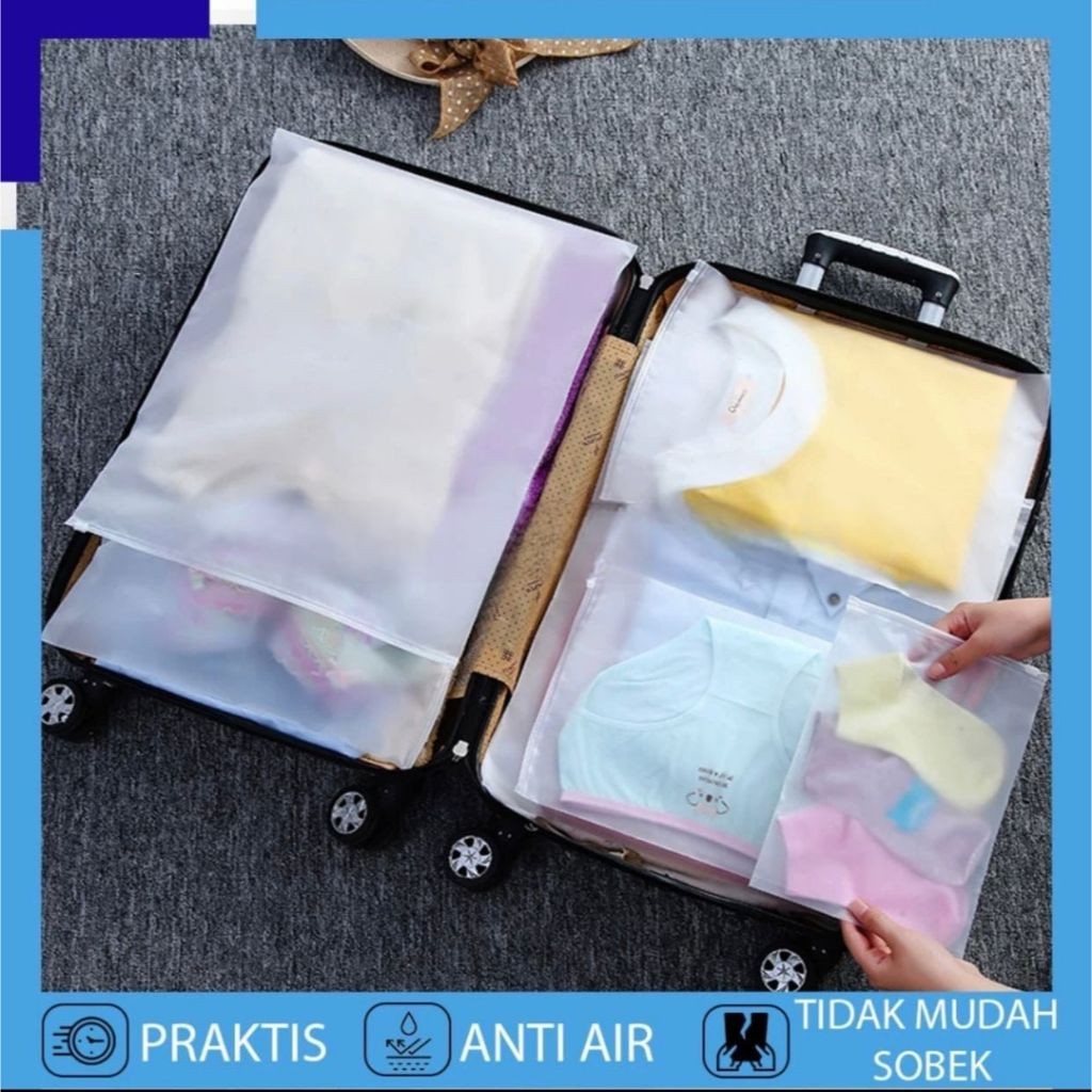 ZIPPER LOCK ZIPPER STORAGE BAG TRAVEL POUCH ZIPPER POUCH SERBAGUNA ZIPPER POUCH Travelling PLASTIK B