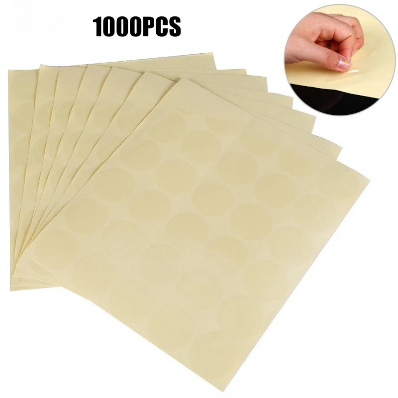 

1000 Pcs 2.5/4/5 cm Label Segel Transparent Stiker Vinyl Bulat Transparan Polos Segel Stiker Bulat