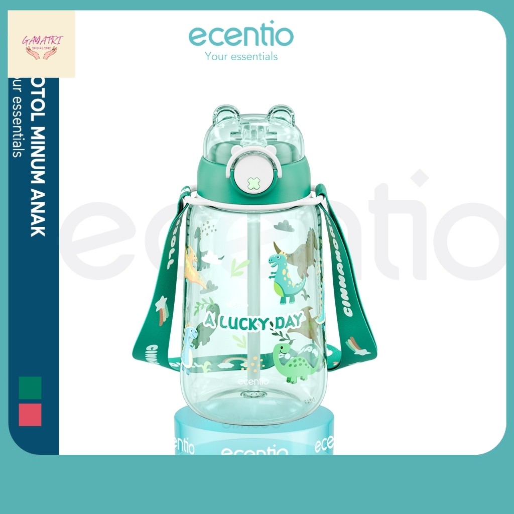Botol Air Minum Terkini / ecentiokids botol air anak Anti Tumpah Lucu 650ml Gelas Sedotan Anak Berua