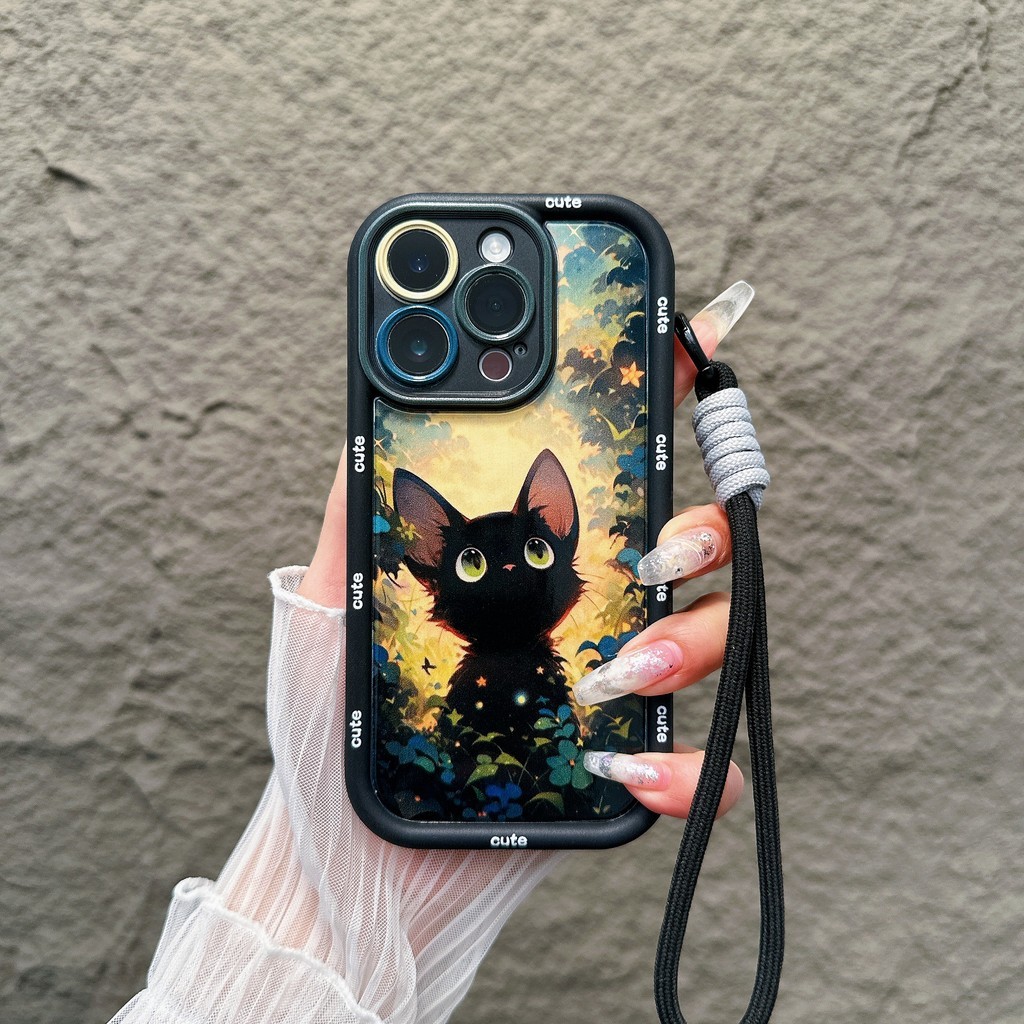 Case Hp Iphone 11 Pro Max Xs Xr 12 13 14 15 Plus Kucing Hitam Lucu