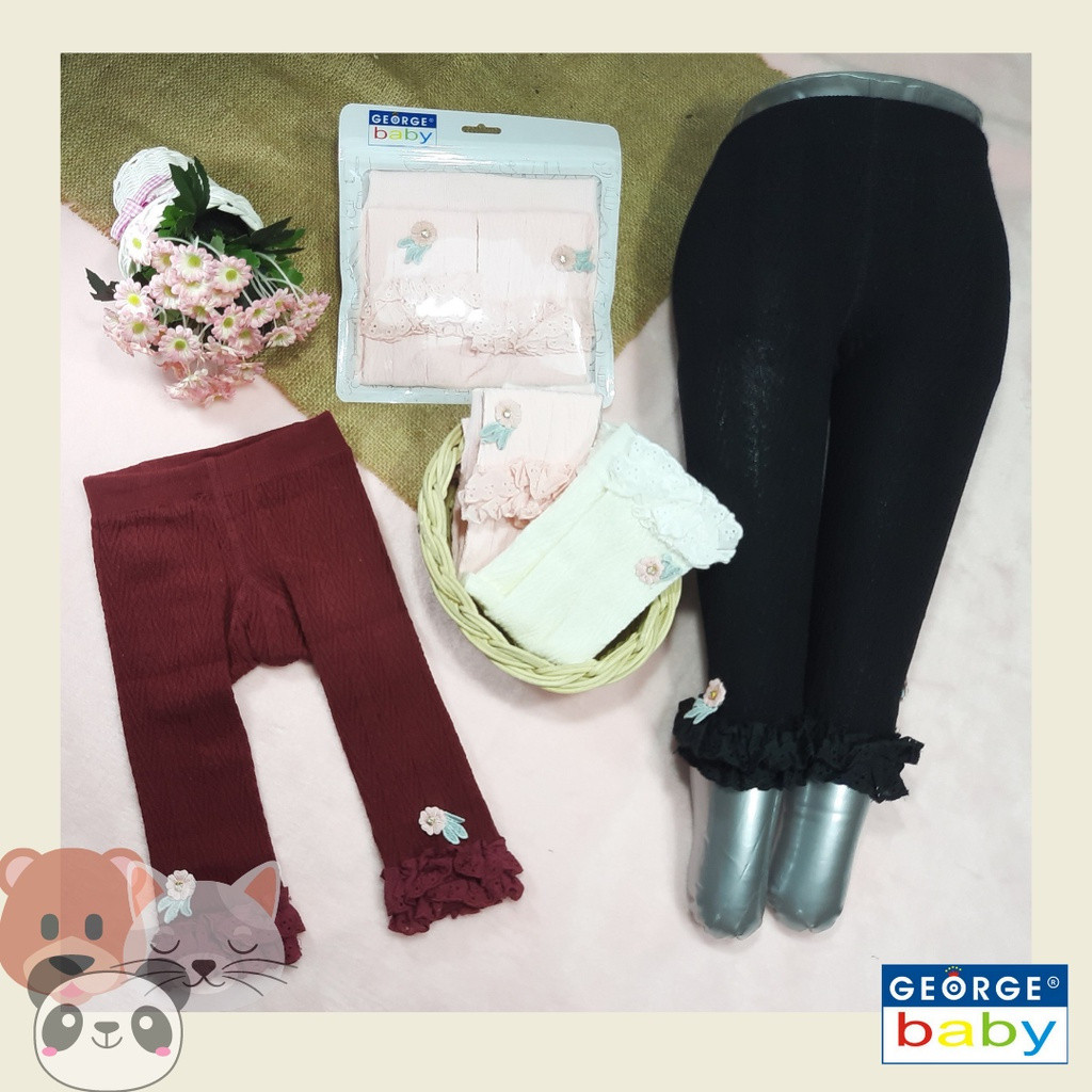 George Baby Legging Cylinder Renda - Legging bayi Buka Kaki