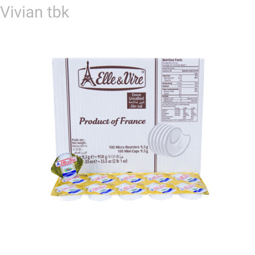 

vv Butter Unsalted | Mentega Tawar Elle & Vire Portion 10gr x 10pcs - Tawar