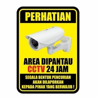 

(NCS) Stiker Vinyl Area Toko Ini Diawasi CCTV Sticker Laminasi Glossy