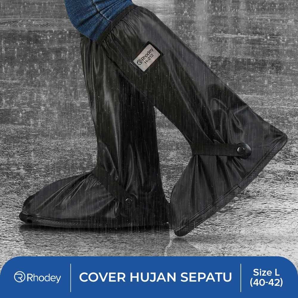 Rhodey Cover Sepatu Anti Air Hujan Shoes Cover PVC Zipper | Rain Cover Plastik Hujan Sepatu dengan R