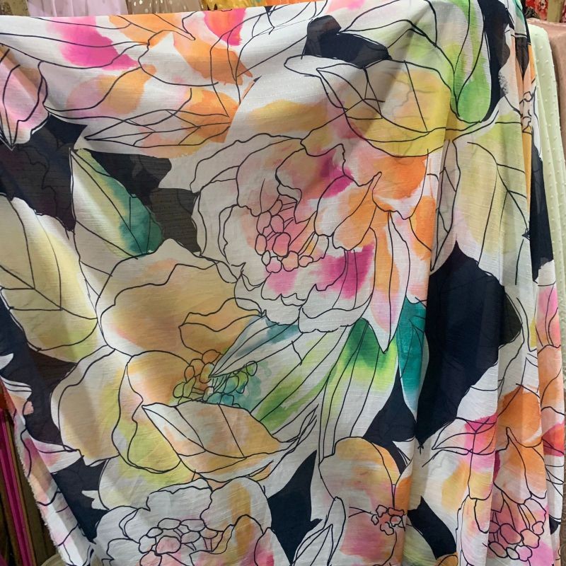 Kain - Kain Bahan Motif - kain Yoryu dobby - Kain sifon Yoryu dobby tebal - kain sifon Yoryu motif b