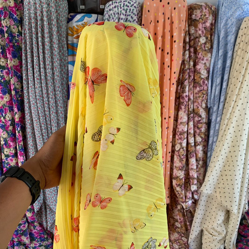 kain plisket motif - kain ceruty plisket - kain pleat motif ceruty - kain plisket premium - kain cer