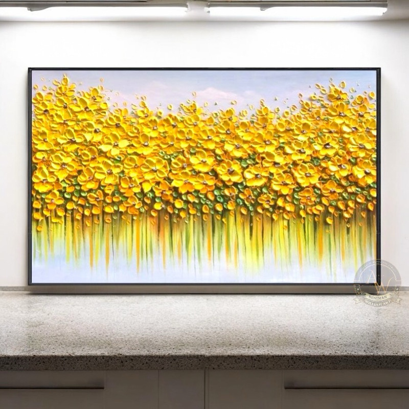 

lukisan dinding bunga cantik art painting handmade
