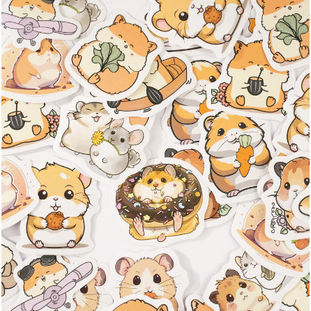 

Sticker Pack Isi 46 Lembar CUTE HAMSTER Scrapbook Journal Stiker