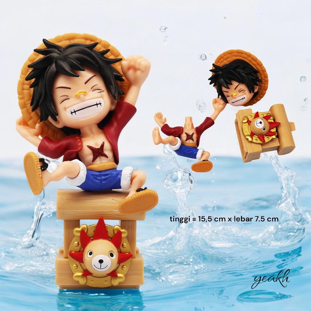 Action Figure One Piece Thousand Sunny Kapal hiasan Dashboard mobil Luffy One Piece