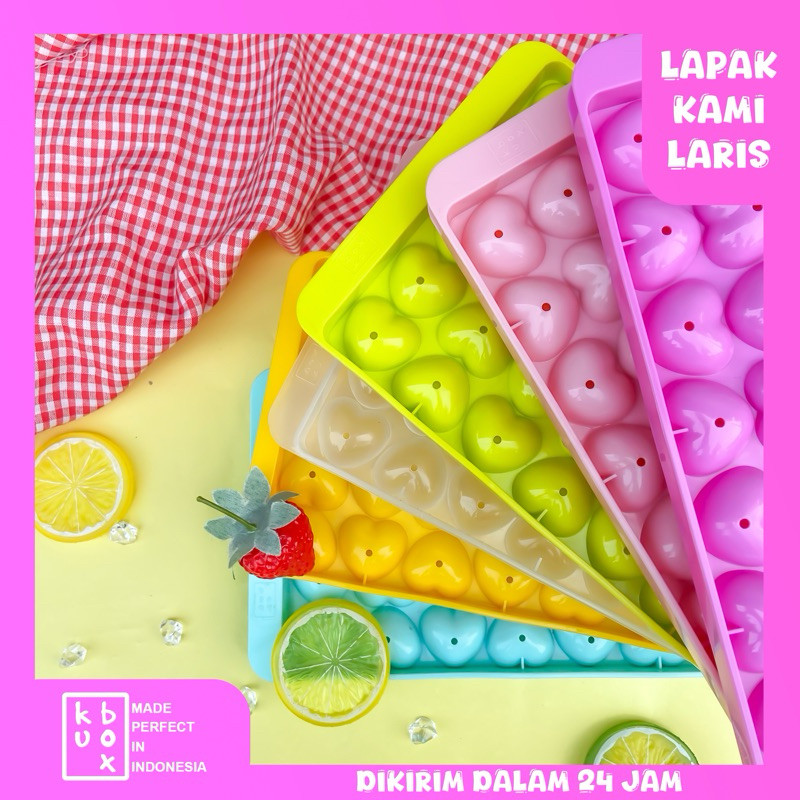 KUBOX JELLY LOVE CETAKAN ES BATU JELLY PUDDING KUBOX INDONESIA 35 GRID UKURAN JUMBO - BEST SELLER BP