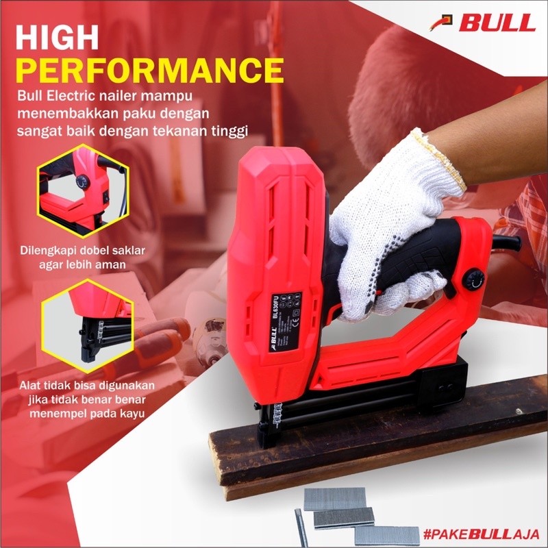 BULL staples tembak elektrik paku F dan U 2 in 1 / listrik / electric nailer BL630FU