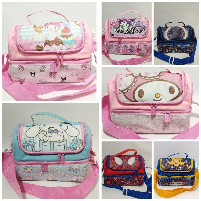 SN27L Tas Bekal Anak 2 Susun Medium Karakter Unicorn Frozen Astronot Starwars Bola Avenger Alumunium