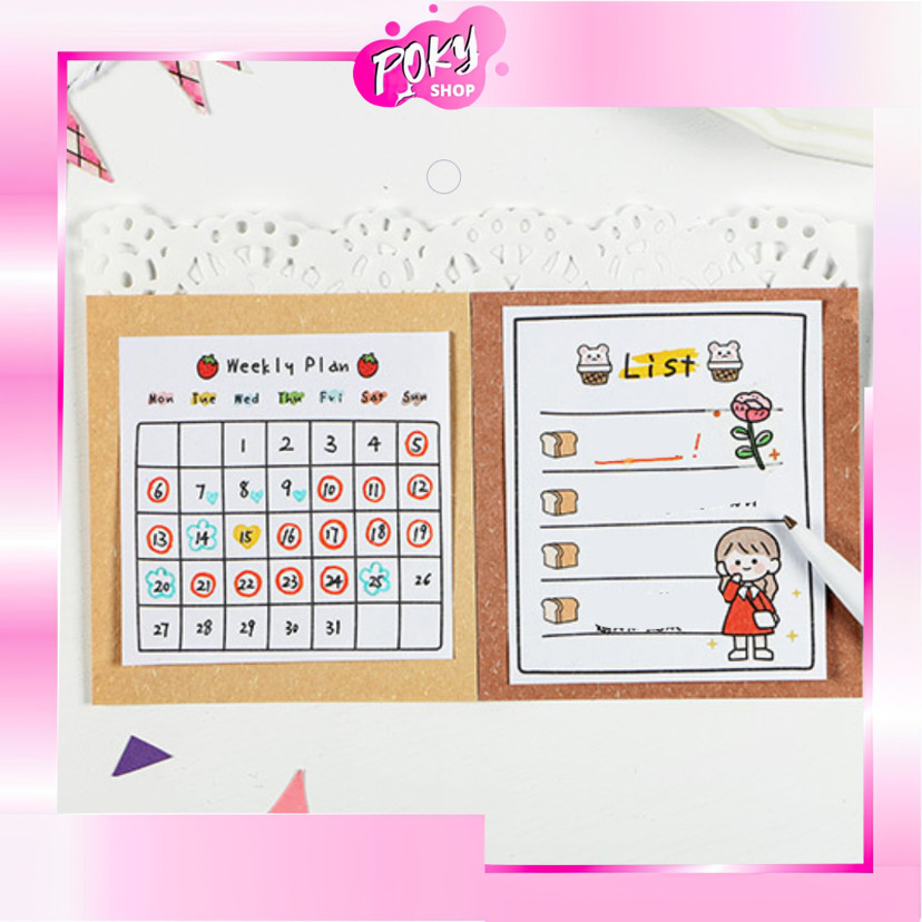 

POKY - S6381 Sticky Notes Aesthetic / Memo Pad 30 Lembar Unik / Planner Notes To Do List