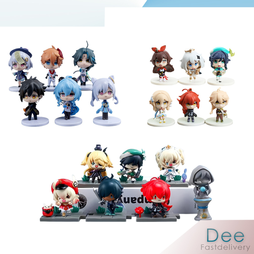 Set Action Figure Chibi Genshin Anime Chibi Karakter