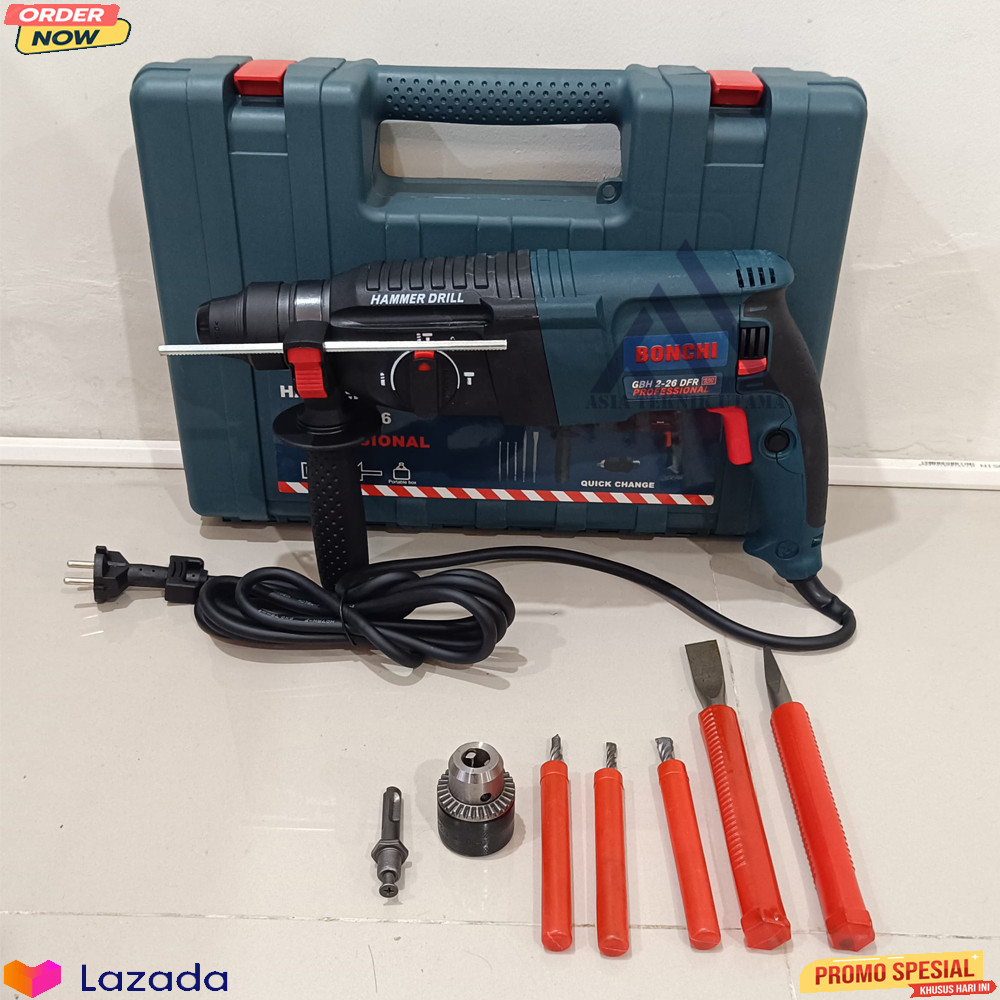 PROMO  BOR BOBOK BETON MESIN BOR HAMMER 3 FUNGSI BISA DRILL TAHAN LAMA FULL MATA BOR BY YUKIDO