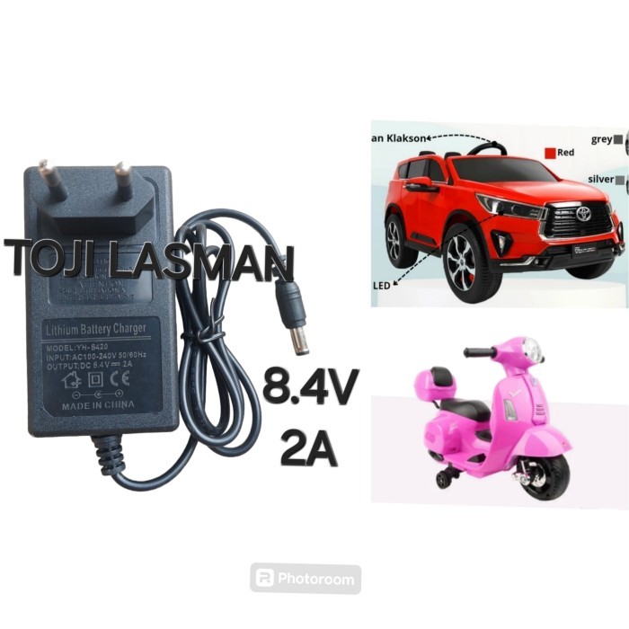( CHARGER 8.4V 2A ) ADAPTOR COLOKAN STRUM CARGER CASH CASAN MAINAN MOBILAN MOTORAN BATU BATERAI BATR