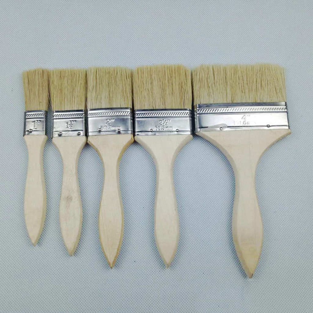 

5pcs Premium Wooden Handle Paint Brushes - Durable Handles, Smooth Painting Experience, Ideal for and Household Projects